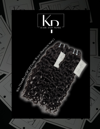 🎟️ KP Hair & More $5 Raffle- Win 2 Bundles of 18” KP Exotic Wave (Burmese Wavy)